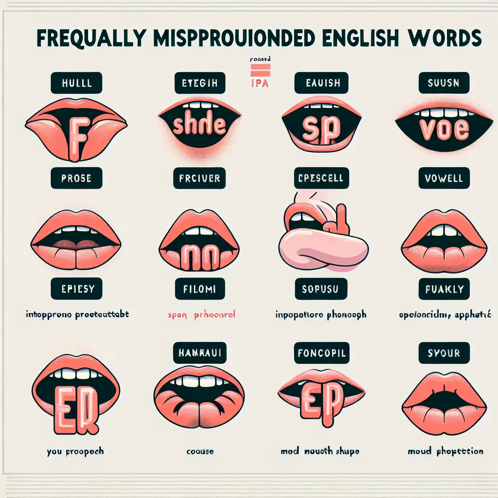 Commonly mispronounced English words with vowel digraphs