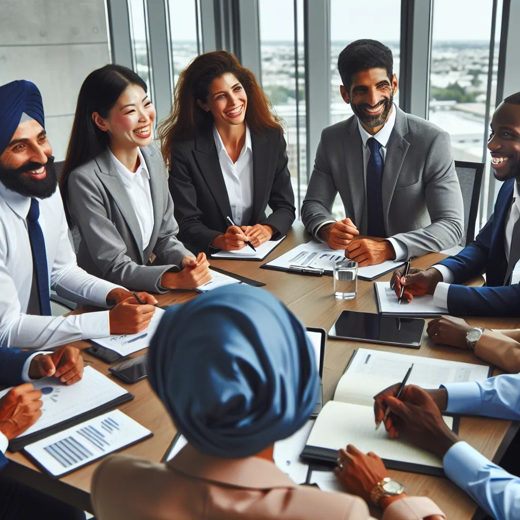 Diverse team in a meeting