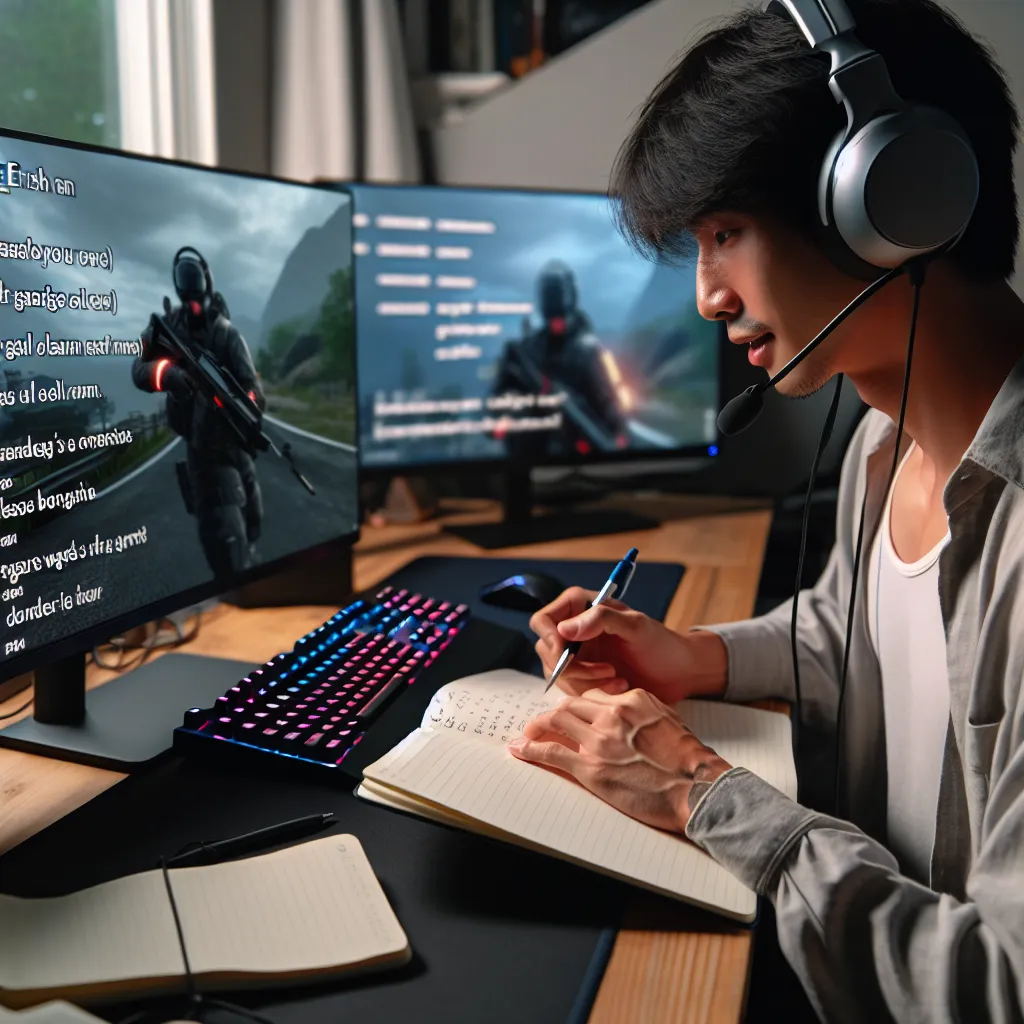 Gamer learning English through video games