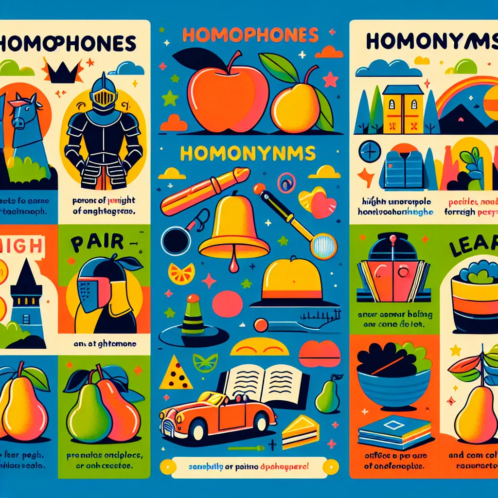 Homophones and Homonyms Illustration