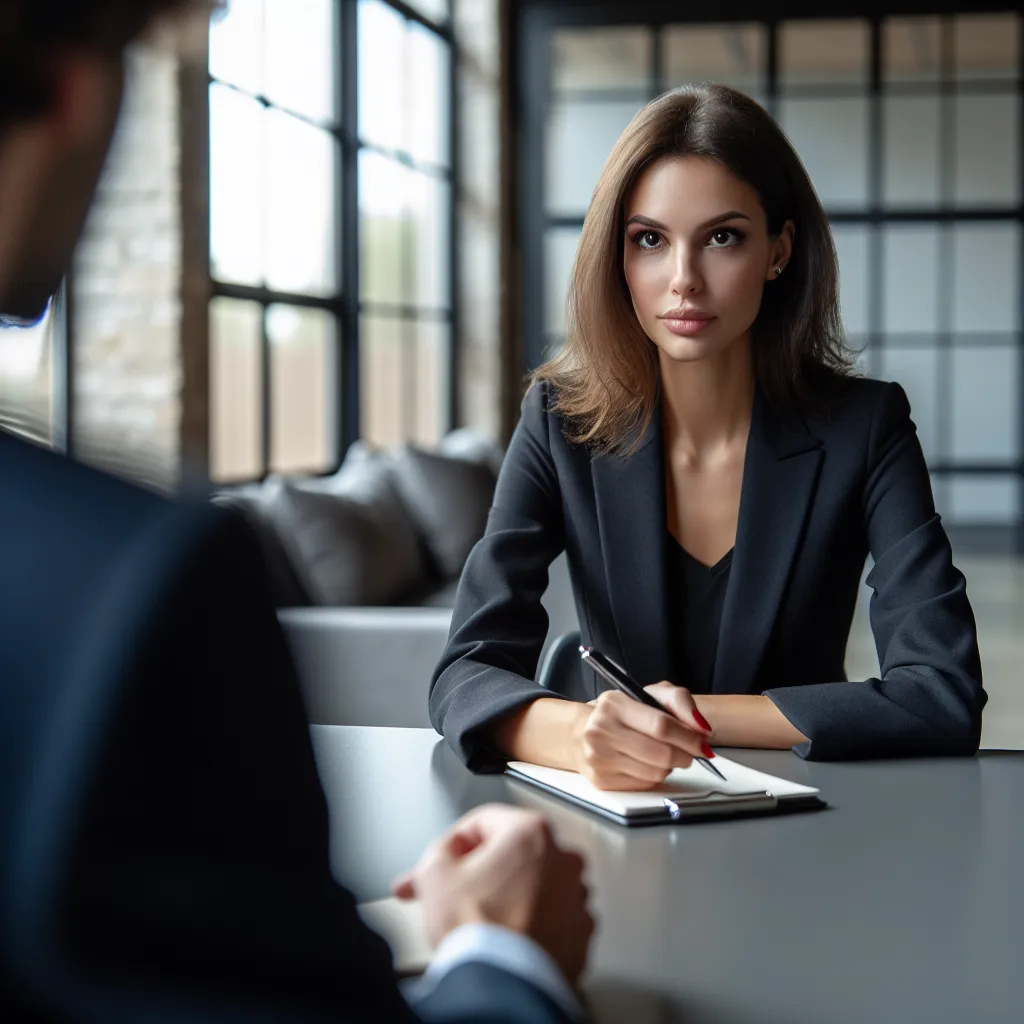 Interviewer assessing candidate