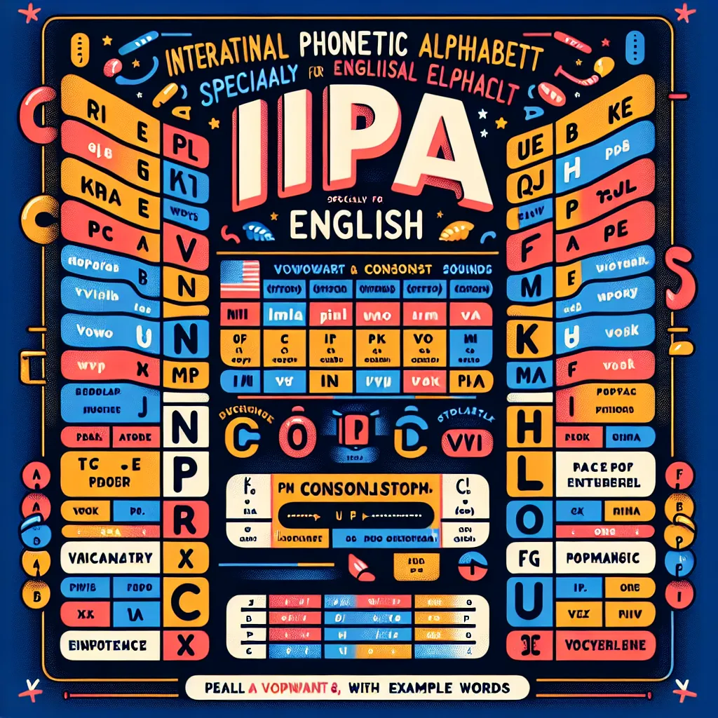 International Phonetic Alphabet chart for English pronunciation