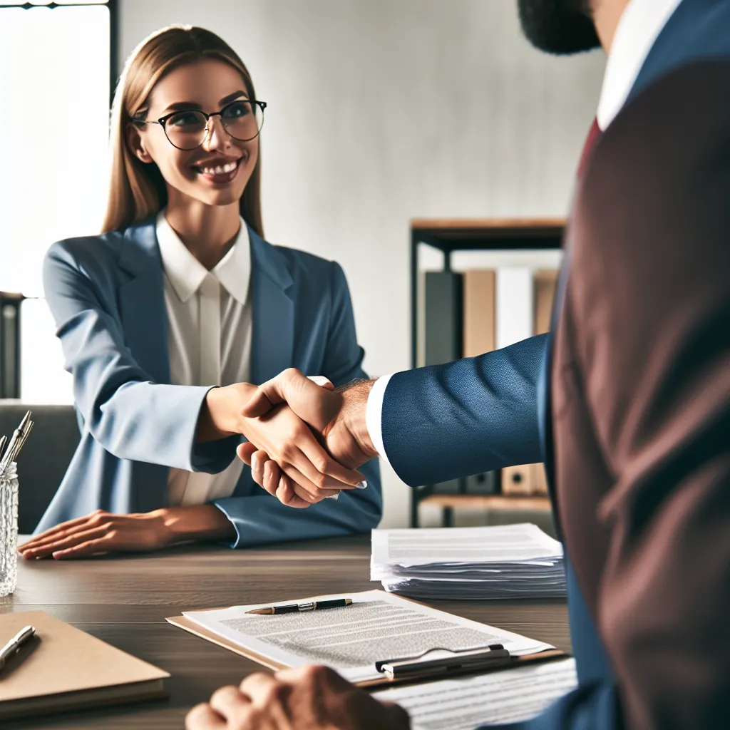 Professional job interview handshake