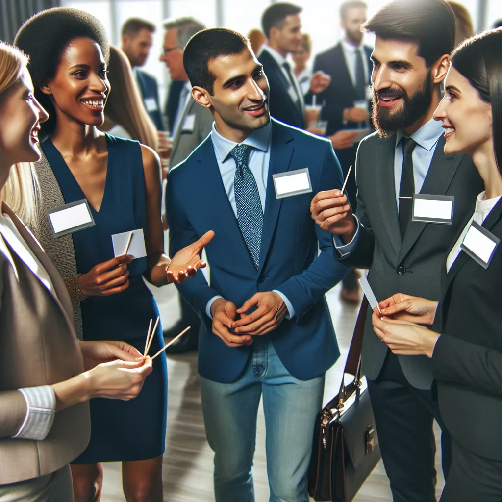 English conversation at networking event