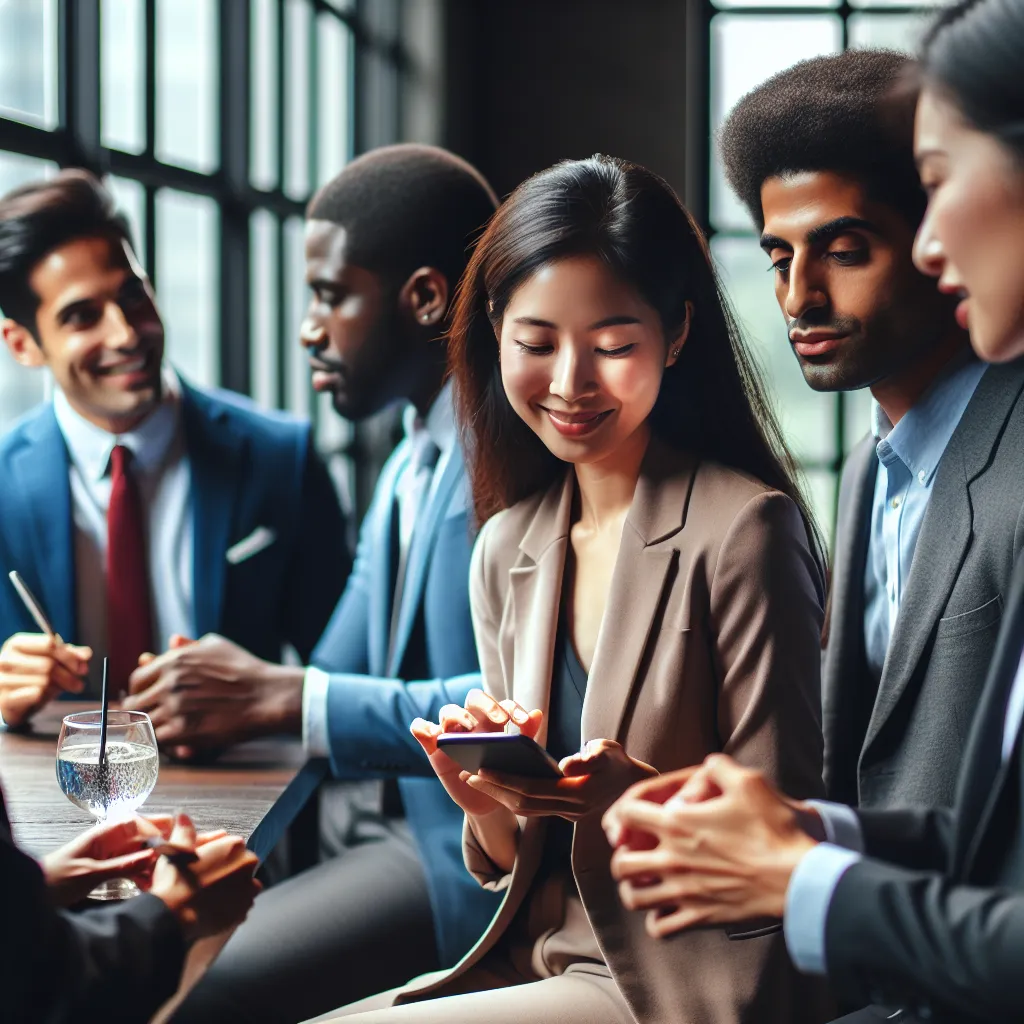 Group discussion at networking event