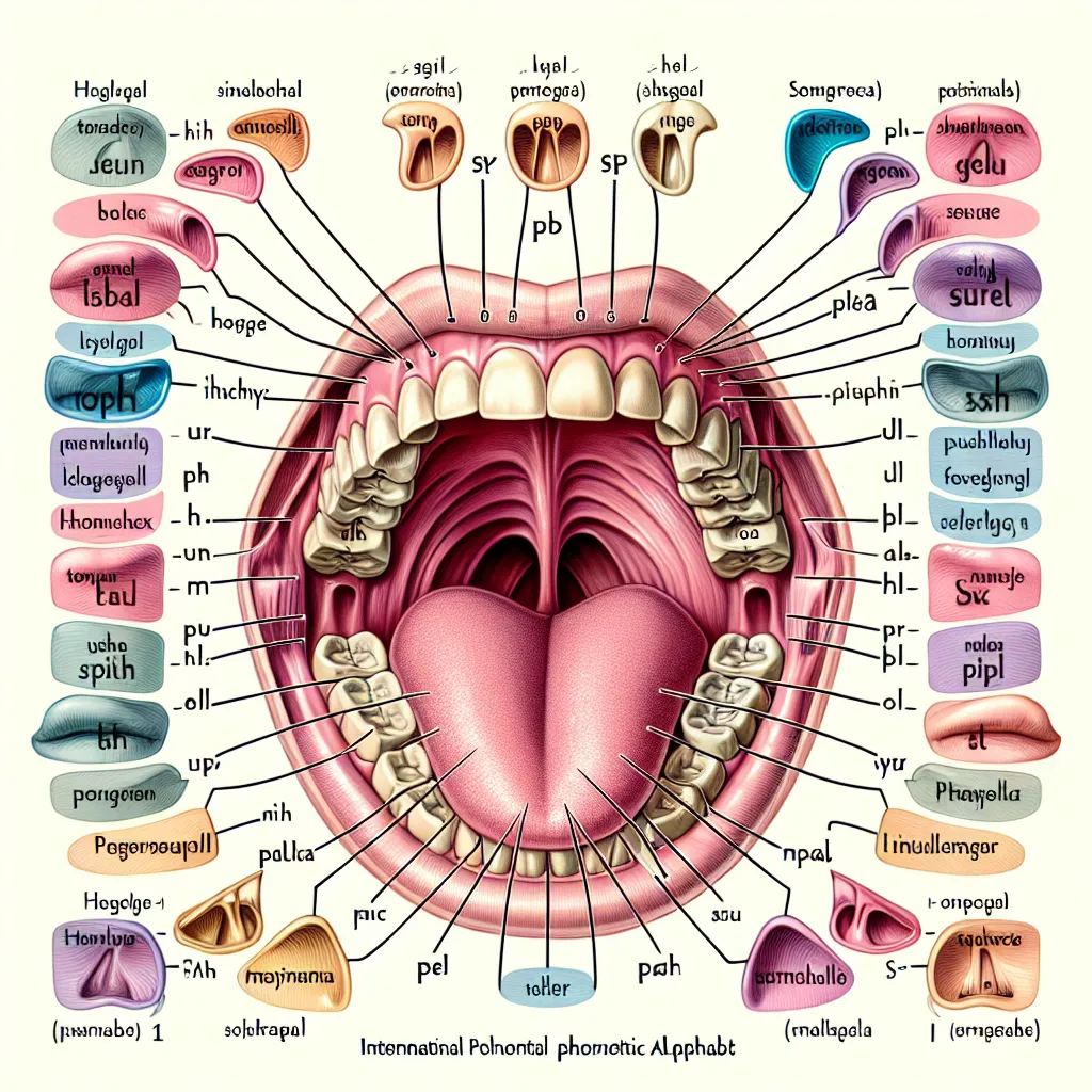 Tongue placement diagram for English sounds