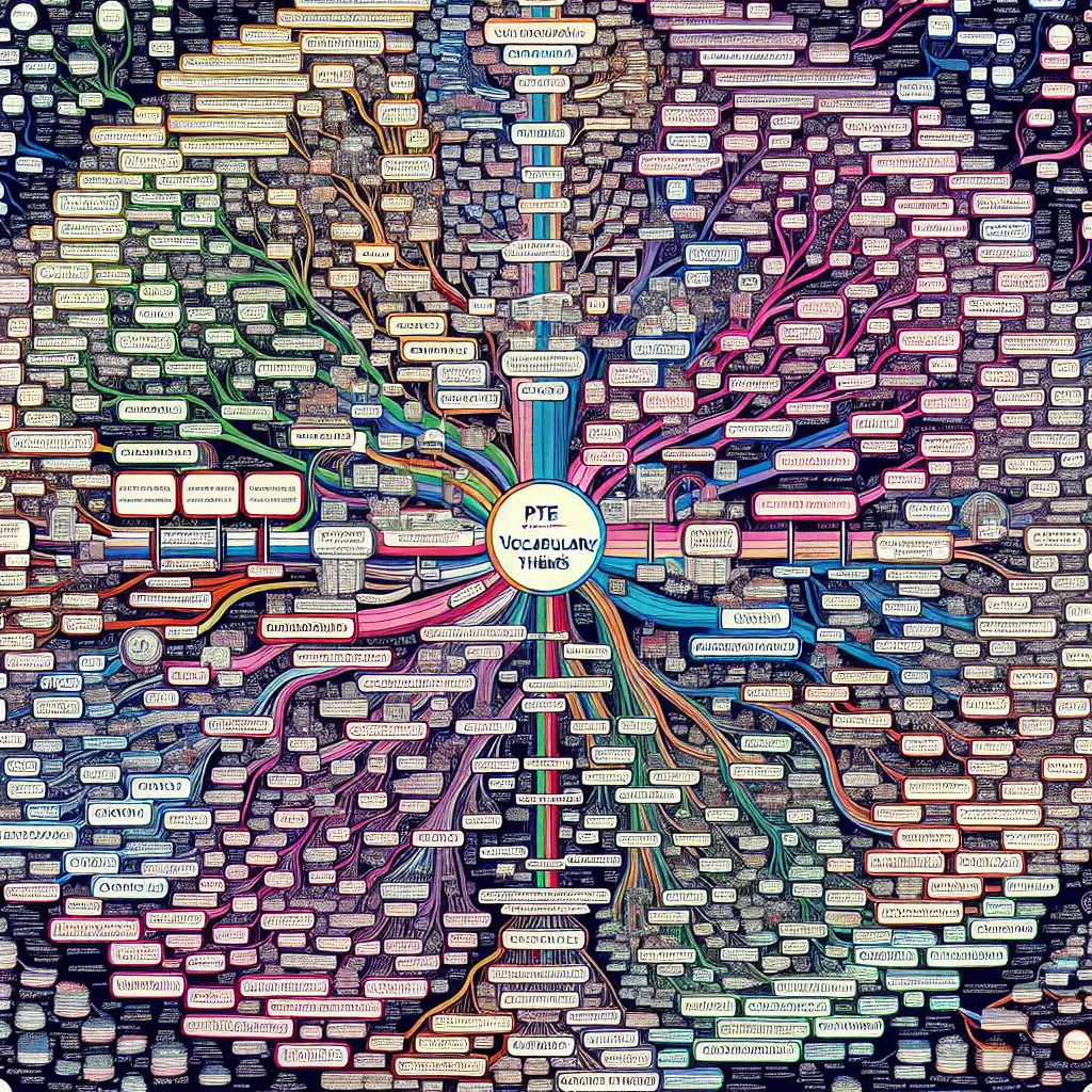 PTE vocabulary themes mind map