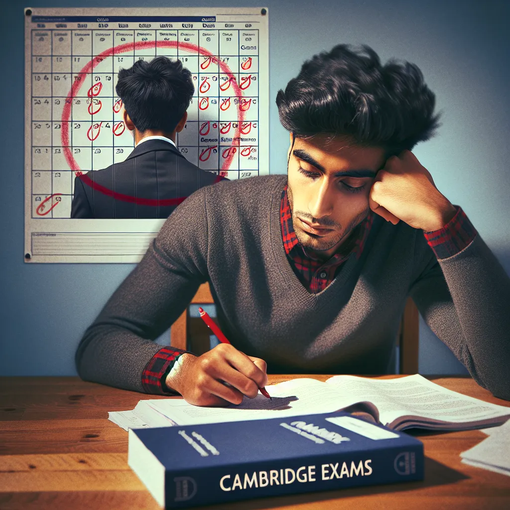 Student preparing for Cambridge exam