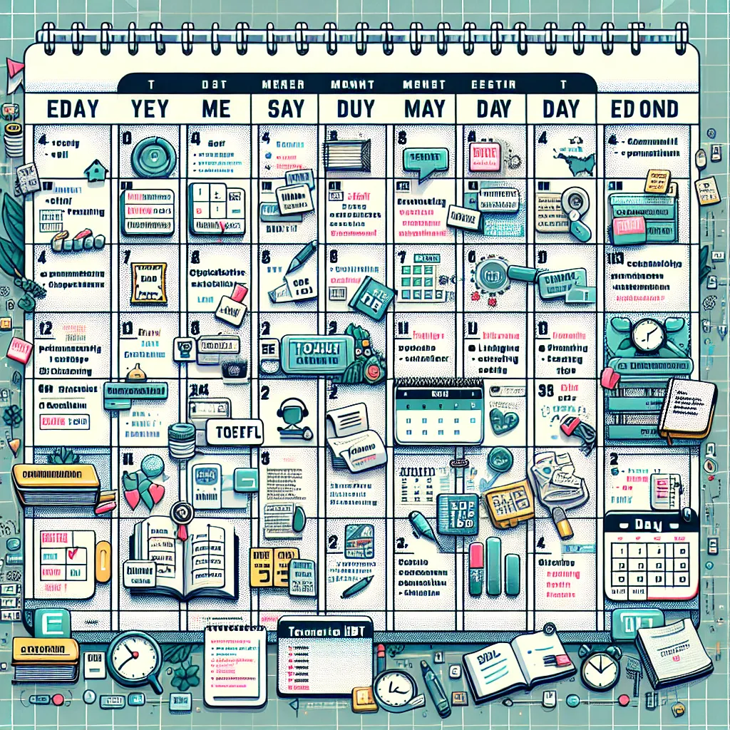 TOEFL preparation calendar